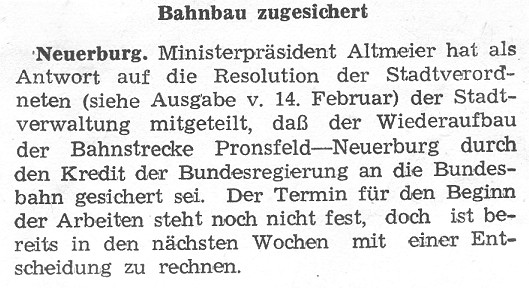 Bahnbau zugesichert